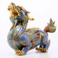 A pair of precious cloisonné unicorn ornaments