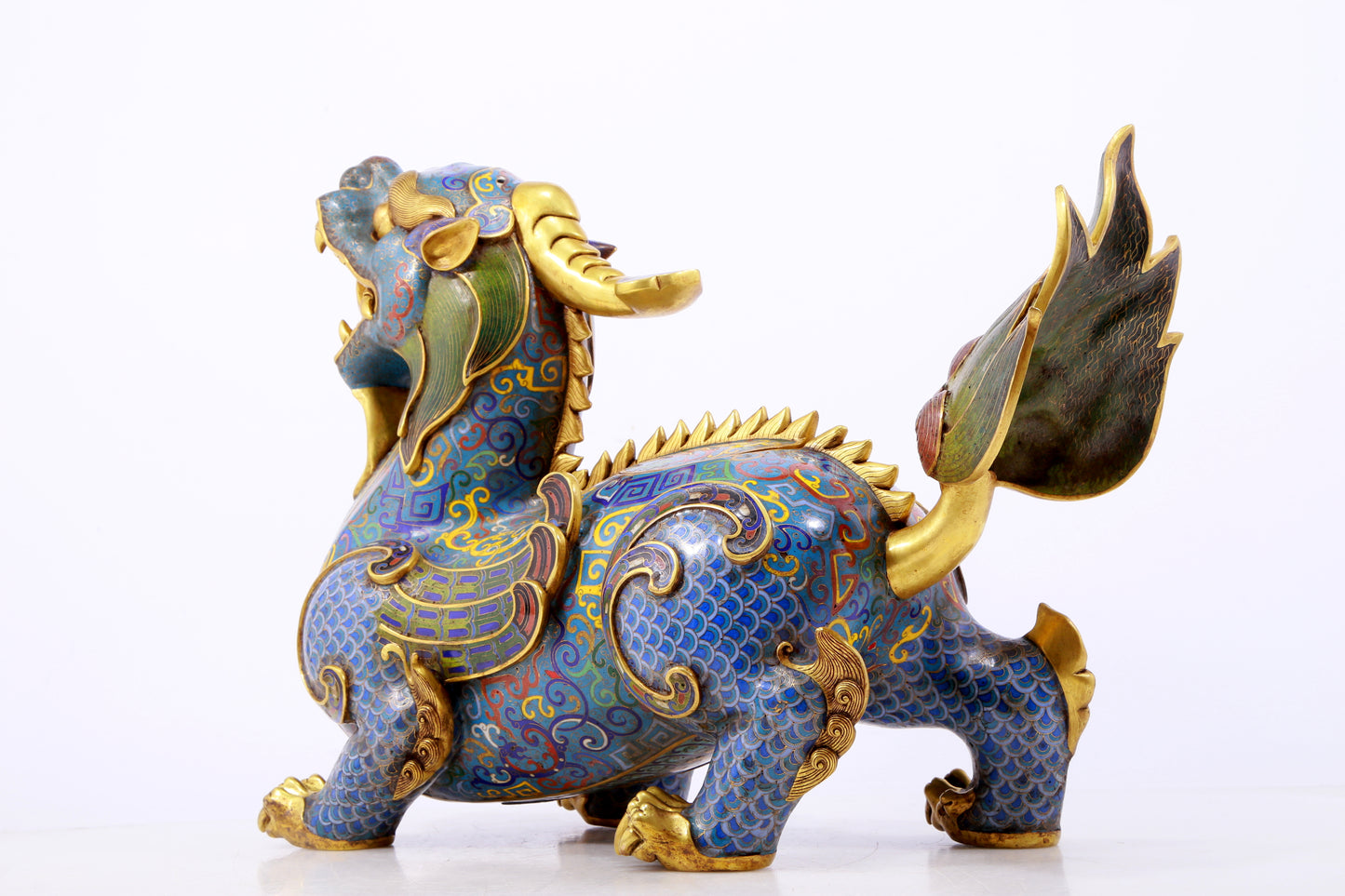 A pair of precious cloisonné unicorn ornaments