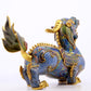 A pair of precious cloisonné unicorn ornaments