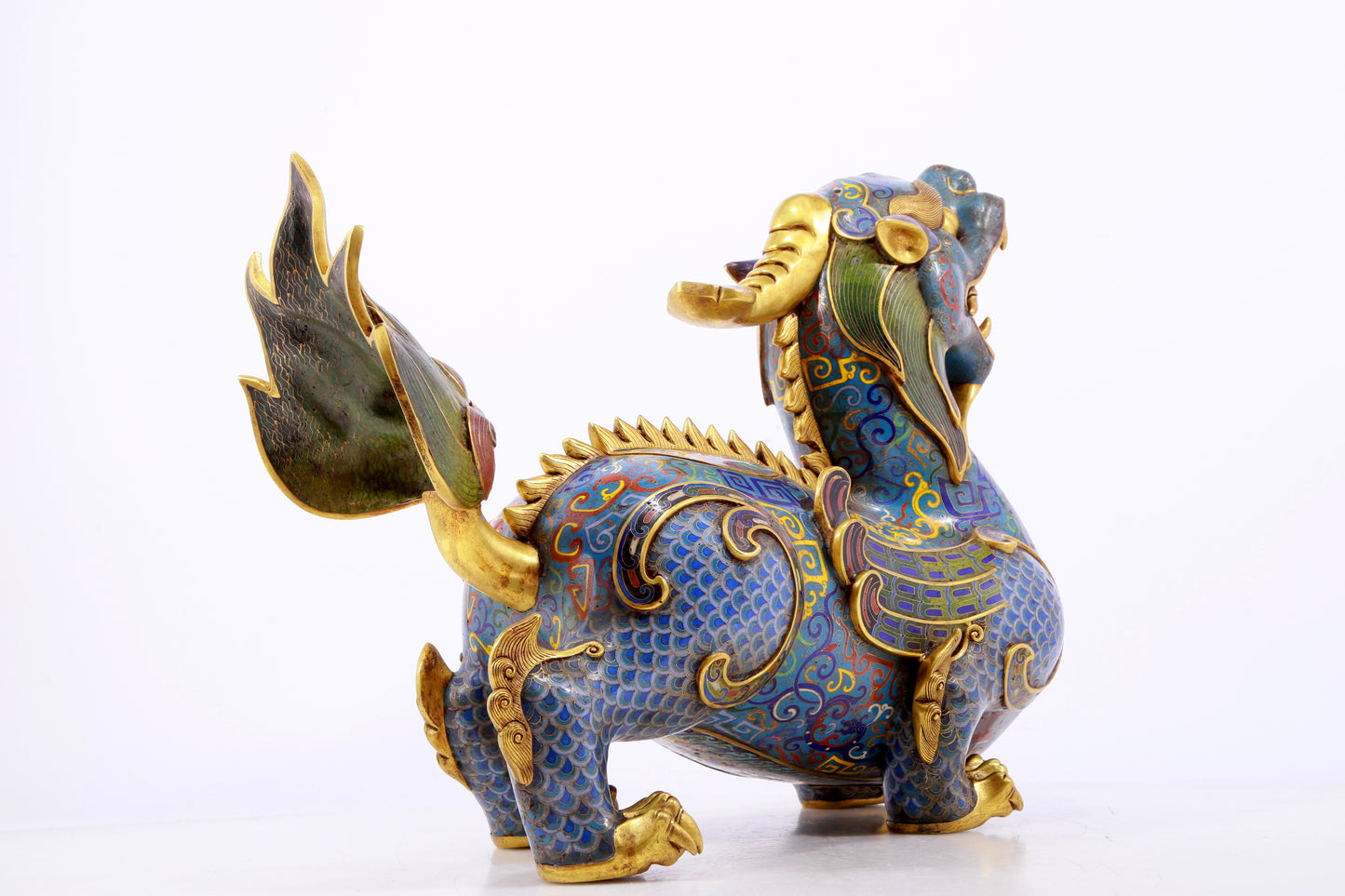 A pair of precious cloisonné unicorn ornaments