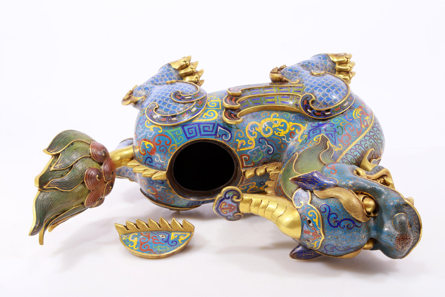 A pair of precious cloisonné unicorn ornaments