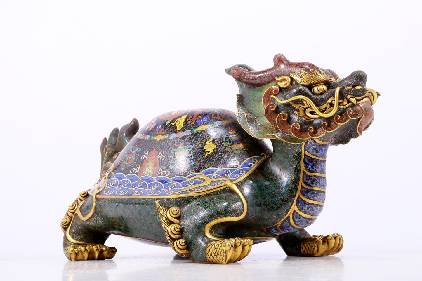 A precious cloisonne auspicious animal ornament