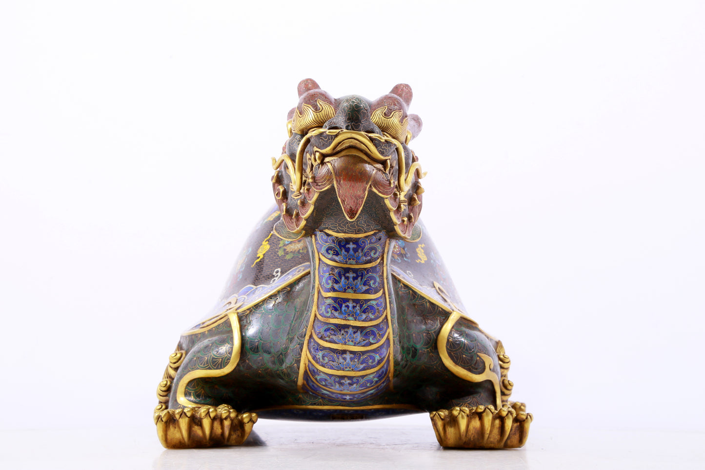 A precious cloisonne auspicious animal ornament