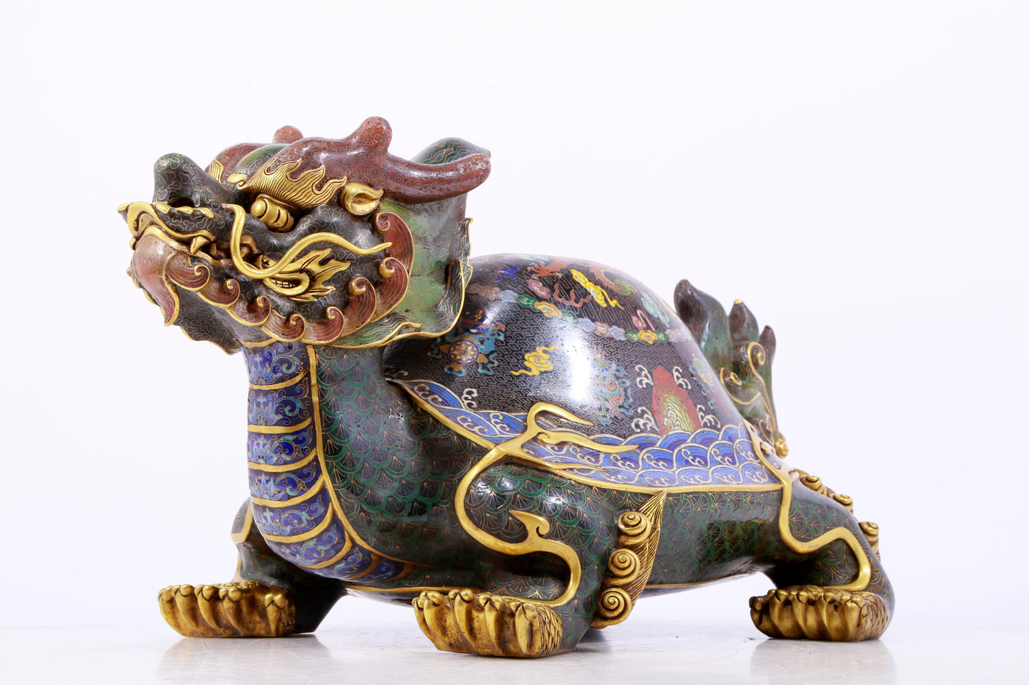 A precious cloisonne auspicious animal ornament