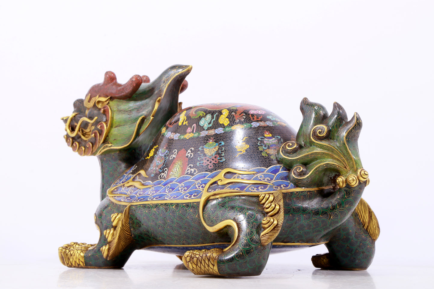 A precious cloisonne auspicious animal ornament