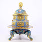 A perfect cloisonné 'Lotus and Eight dharma-vessel' pattern tripod censer