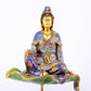 A serene cloisonné statue of Guanyin