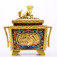 An exquisite cloisonné 'Clouds and Bats' pattern double-eared censer with lid