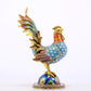 An exquisite cloisonné rooster ornament