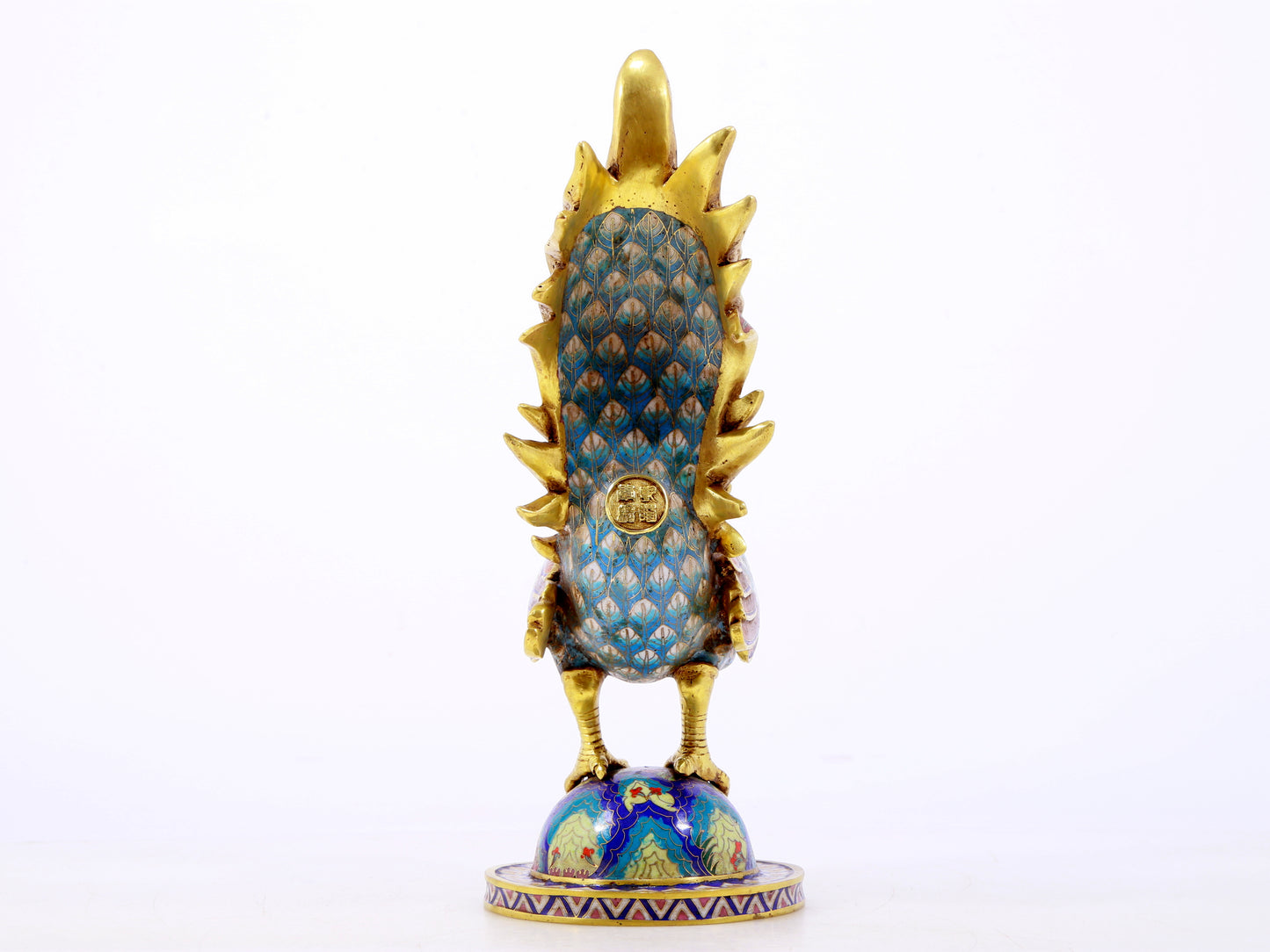 An exquisite cloisonné rooster ornament