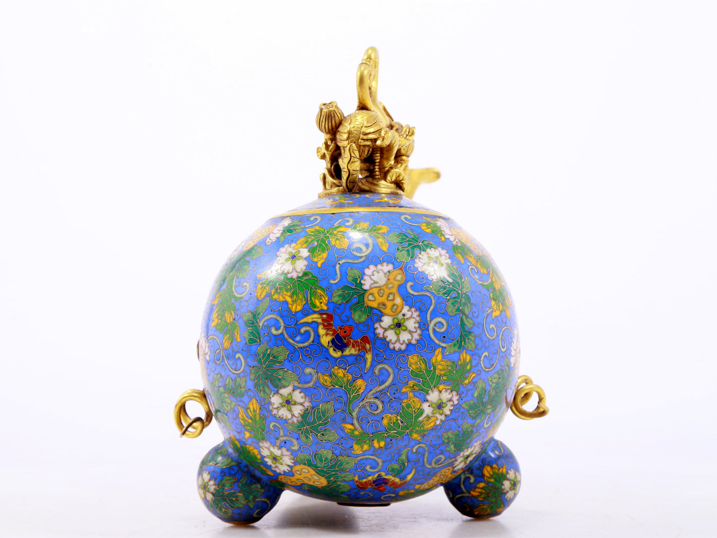 An exquisite cloisonné gourd vase