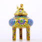 A fine cloisonné 'Lotus and dragon' tripod censer with lid