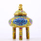 A fine cloisonné 'Lotus and dragon' tripod censer with lid