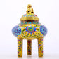 A fine cloisonné 'Lotus and dragon' tripod censer with lid