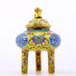 A fine cloisonné 'Lotus and dragon' tripod censer with lid