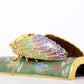 An exquisite cloisonne 'cicada' shaped box