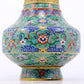 An exquisite cloisonne lotus pattern amphora