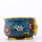 An exquisite cloisonné double-eared censer with twining lotus patterns