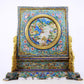 A rare cloisonné 'landscape and figures' table screen