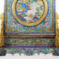 A rare cloisonné 'landscape and figures' table screen