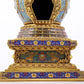 A rare cloisonné Buddhist niche with twining branches and lotus pattern