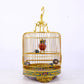 An exquisite cloisonné birdcage with lotus pattern