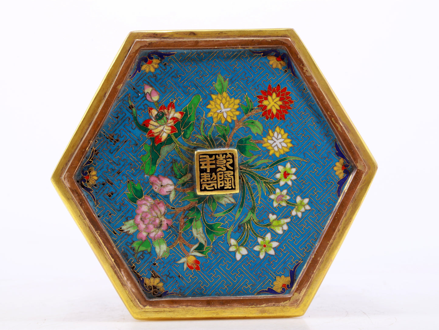 An exquisite cloisonne 'flower and bird' pattern pen holder