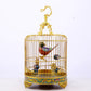 An exquisite cloisonné birdcage with lotus pattern