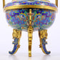 A fine cloisonné 'Lotus and animal mask' amphorae and tripod stove with lid