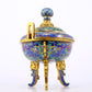 A fine cloisonné 'Lotus and animal mask' amphorae and tripod stove with lid