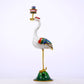 A pair of exquisite cloisonné crane-shaped candlesticks