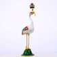 A pair of exquisite cloisonné crane-shaped candlesticks