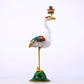 A pair of exquisite cloisonné crane-shaped candlesticks