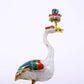 A pair of exquisite cloisonné crane-shaped candlesticks