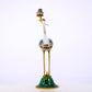 A pair of exquisite cloisonné crane-shaped candlesticks