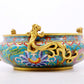 A fine cloisonné 'Lotus and Chilong' pattern brush washer