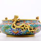 A fine cloisonné 'Lotus and Chilong' pattern brush washer