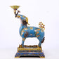 Pair of Exquisite Cloisonné Goat Candlesticks