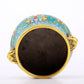 An exquisite cloisonné tangled lotus pattern animal ear censer