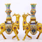 A stunning pair of cloisonné deer-shaped bottles