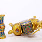 A stunning pair of cloisonné deer-shaped bottles