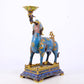 Pair of Exquisite Cloisonné Goat Candlesticks