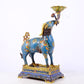 Pair of Exquisite Cloisonné Goat Candlesticks