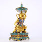 A stunning pair of cloisonné figure candlesticks