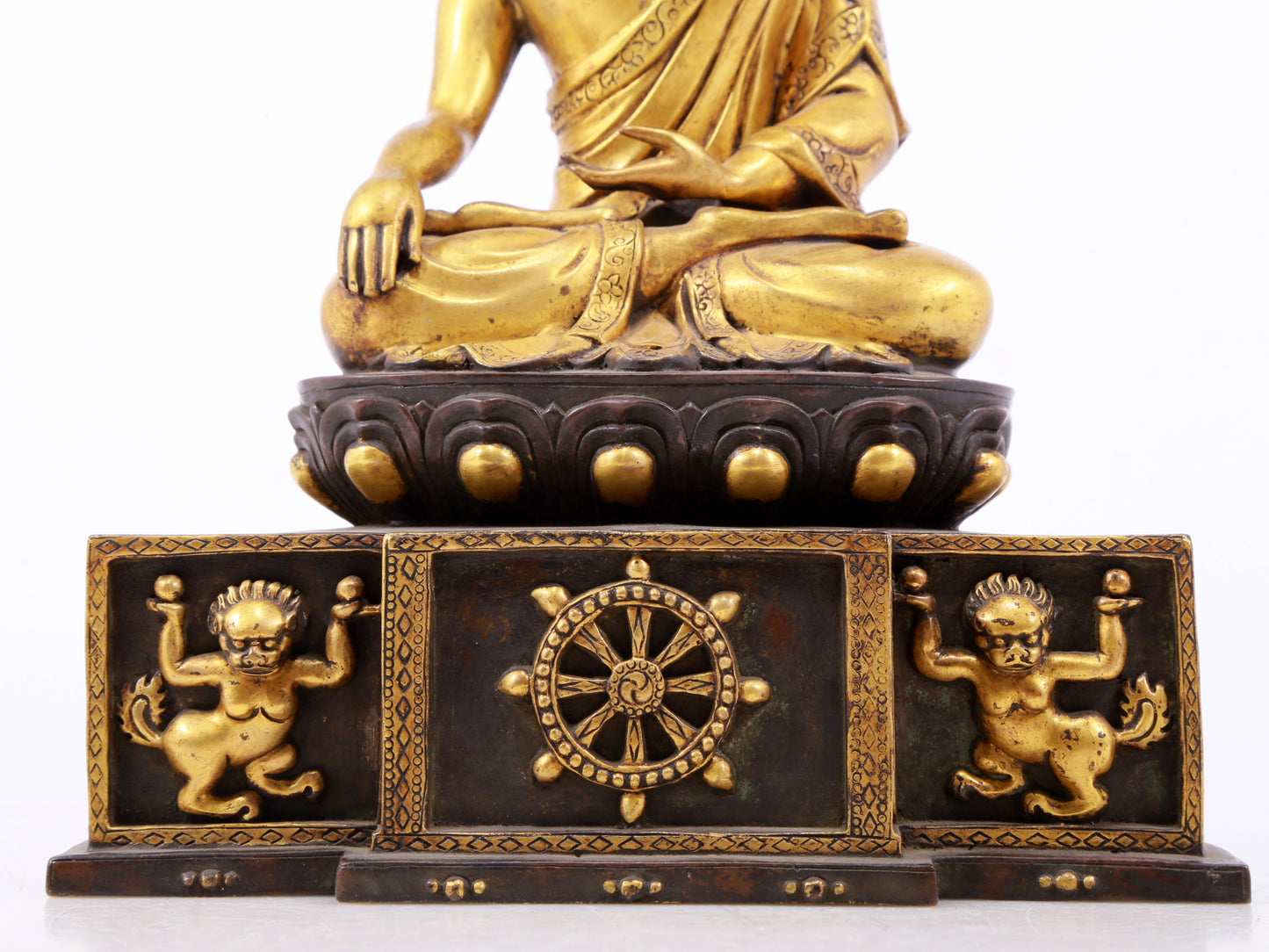 A sacred gilt bronze statue of Gautama Buddha