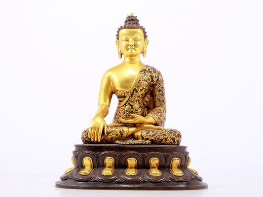 A sacred gilt bronze statue of Gautama Buddha