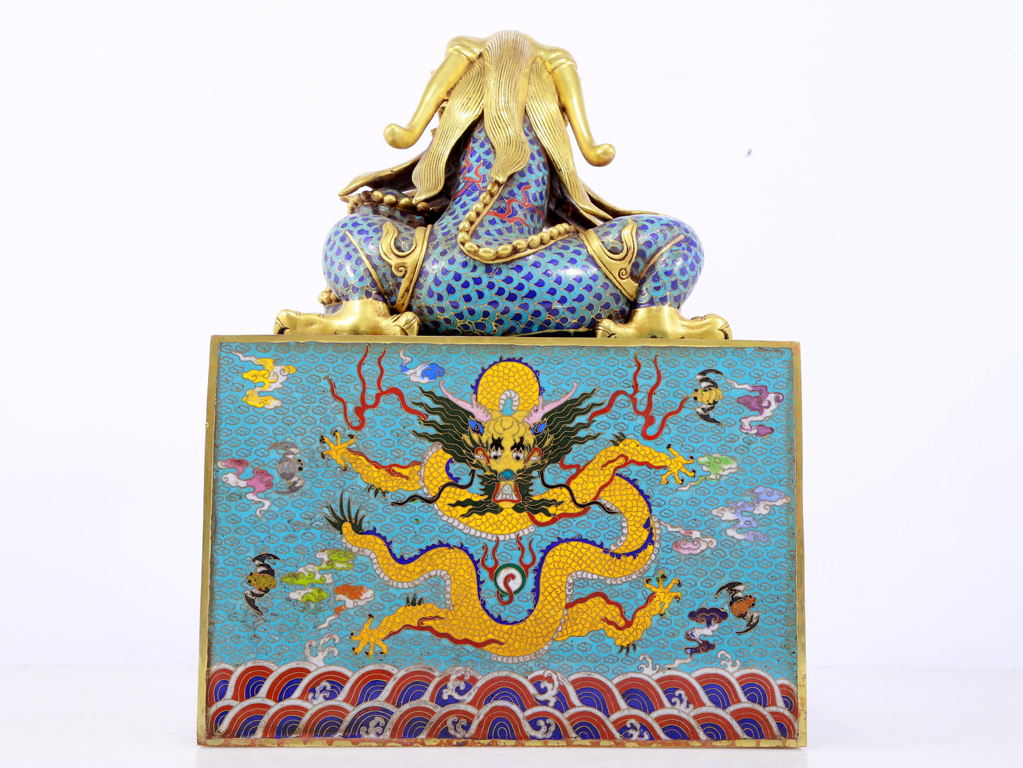 A perfect cloisonné 'Cloud and Dragon' seal