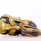 An exquisite gilt bronze duck ornament inlaid with treasures