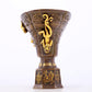 An exquisite gilt copper cup with dragon pattern