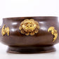 An exquisite gilt copper double-eared censer with bat pattern